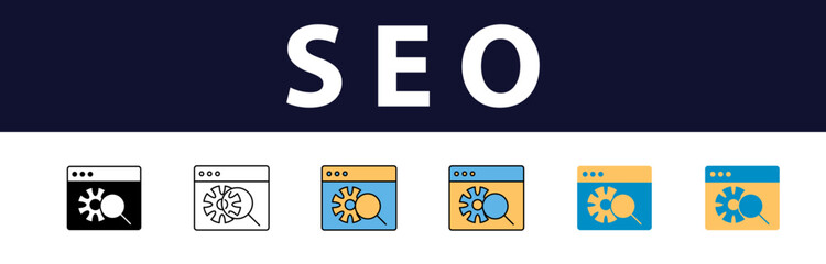 Dynamic SEO Vector Icons: Modern Color Fill Icons for Web Development, Strategy, and Optimization &ndash; Editable Pictograms and Infographic Elements Included. calendar, color, coding, consulting, engine,