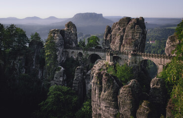 Bastei Brücke im Elbsandsteingebirge, Sächsische Schweiz, National Park