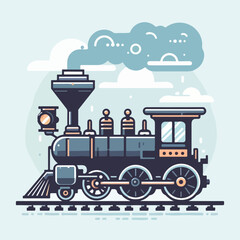 Vector train in flat style