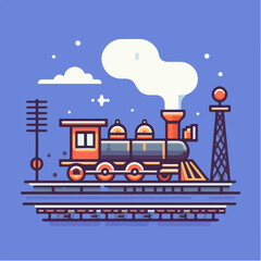 Vector train in flat style