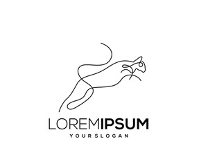 Cat Animal Icon  Hand Drawn Logo Design Vector