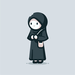Vector Muslim girl with flat design style
