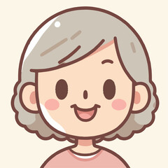Vector of a happy grandmother with a flat design style