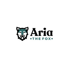 cute fox wolf logo design