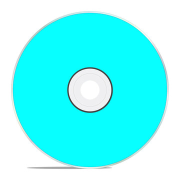 CD or DVD blank template cyan for presentation layouts and design. 3D rendering.