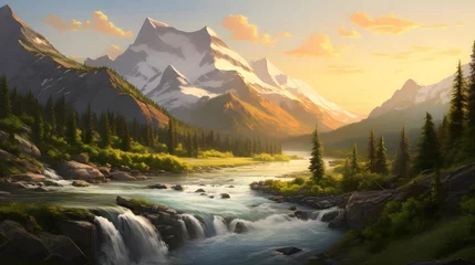 Foto auf Acrylglas Panoramic view of a mountain river in the Canadian Rockies. © Iman