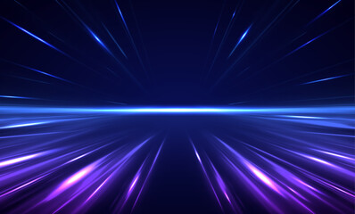 Abstract neon light rays background. Vector blue glowing lines air flow effect. Laser beams luminous abstract sparkling isolated on a transparent background.  - obrazy, fototapety, plakaty