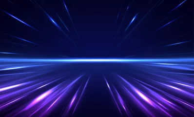 Foto op Canvas Abstract neon light rays background. Vector blue glowing lines air flow effect. Laser beams luminous abstract sparkling isolated on a transparent background.  © Mirotvoric