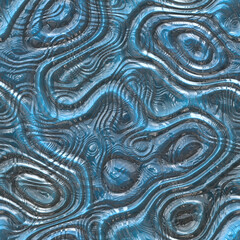 Fantastic seamless pattern of alien interiors on blue background