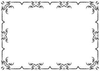 Classic frame and border element. Ornate vintage ornament vector isolated on white background. Decorative line for frame, page, template, poster, new year greeting card, invitation.