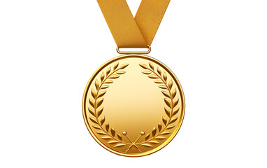 a gold medal with a ribbon