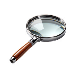 a magnifying glass with a wooden handle