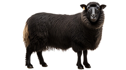 a black sheep with a tag on its ear