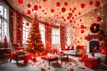 christmas tree in a room
