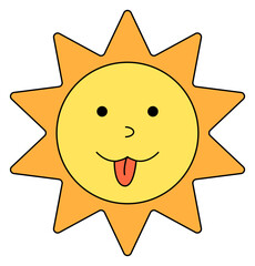 Cute Sun Cartoon Illustration