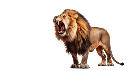 a lion with its mouth open