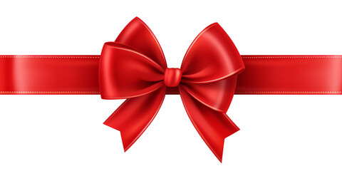 a red bow with a ribbon