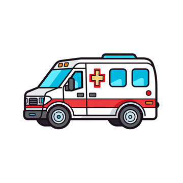 a cartoon of a ambulance