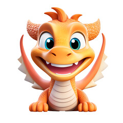 a cartoon orange dragon with white wings