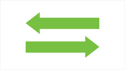  Green Right And Left Arrow icon. Isolated on white. Continue icon. Next sign. East arrow.
