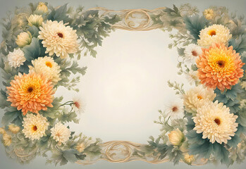 Obraz premium Elegant Floral Frame with Pastel Blooms