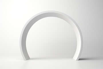 3d rendered empty white background stage with arch for product presentation