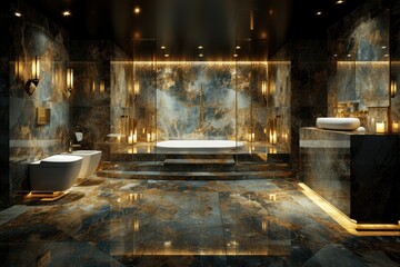 Spa corner design in modern design bathroom