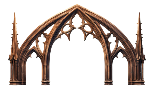 Gothic arch. isolated object, transparent background