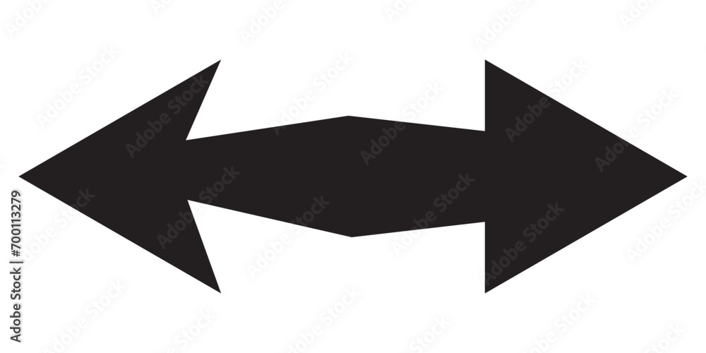 Poster horizontal dual arrow icon vector isolated on white background, logo concept of horizontal split sig