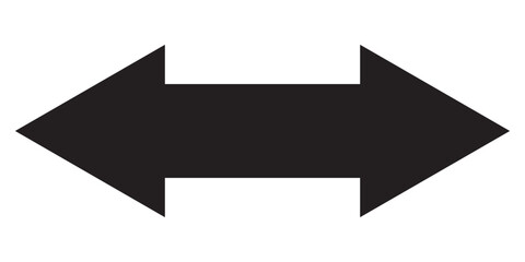 Dual side black horizontal arrow icon. Double Arrow Transparent. Expand tool icon. Street director arrow icon. Two way traffic sign. Vector illustration for logo, website, mobile app and others.