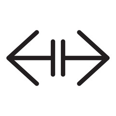 Horizontal Arrow icon. Linear style sign for mobile concept and web design. Pixel perfect vector illustration for logo, website, mobile app and other designs