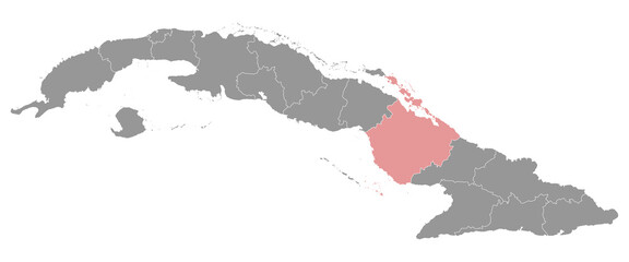Camaguey province map, administrative division of Cuba. Vector illustration.