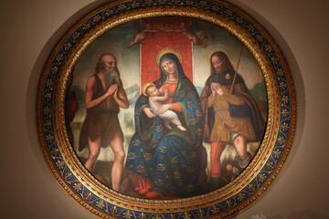 Obraz premium Interior of Sant Ambrogio church in Milan, Italy. Painting