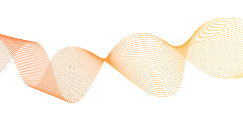 abstract wave thin curved lines graphic for design orange,Modern technology background, wave design. Vector illustration,Design elements created using the Blend Tool. Curved smooth tape,