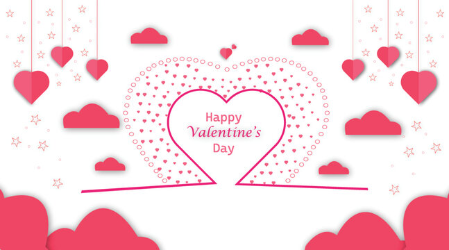 Free vector Happy valentines day decorative love  background and card design.