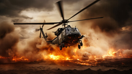 Military chopper - obrazy, fototapety, plakaty