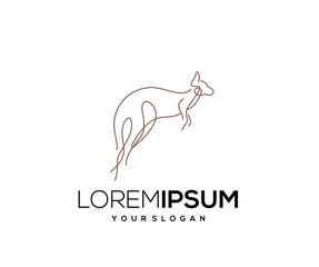 Kangaroo Animal Icon, Hand Drawn Logo Design Vector