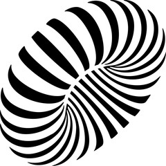 Torus optical illusion. Design op art element.