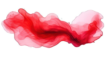Red watercolour stroke isolated on white created with Generative AI