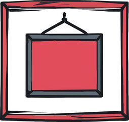 frame hanging on the wall, icon uneven fill