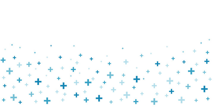 Medical cross and plus addition background. Hospital and pharmacy abstract seamless background.
