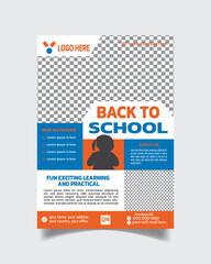 Kids and Children School Flyer and  Unique Design School Poster Admission Brochure Vector File 