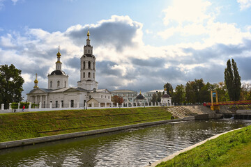 Sunlight over the Epiphany Cathedral in Oryol city