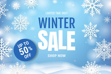 Winter Sale Banner With Text