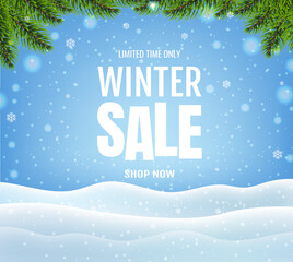 Winter Sale Banner With Text
