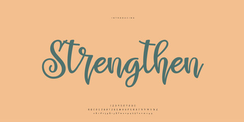 Abstract Fashion font alphabet. Minimal modern urban fonts for logo, brand etc. Typography Calligraphy typeface uppercase lowercase and number. vector illustration
