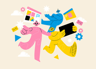 Abstract business people illustration