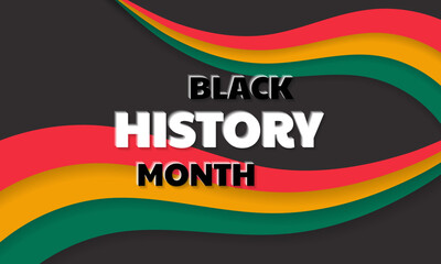Vector illustration for celebrating African American History Month with text black history month
