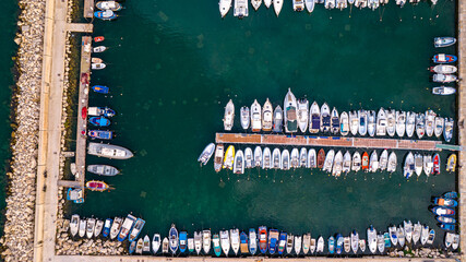 Boats moored in the port of Trapani. Sicily Italy