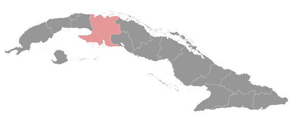Matanzas province map, administrative division of Cuba. Vector illustration.
